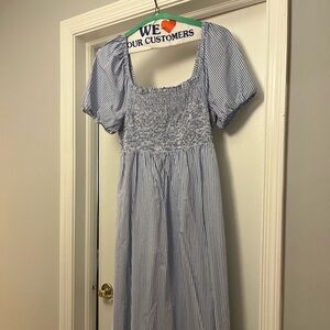 Blue and white striped dress from J Crew Factory